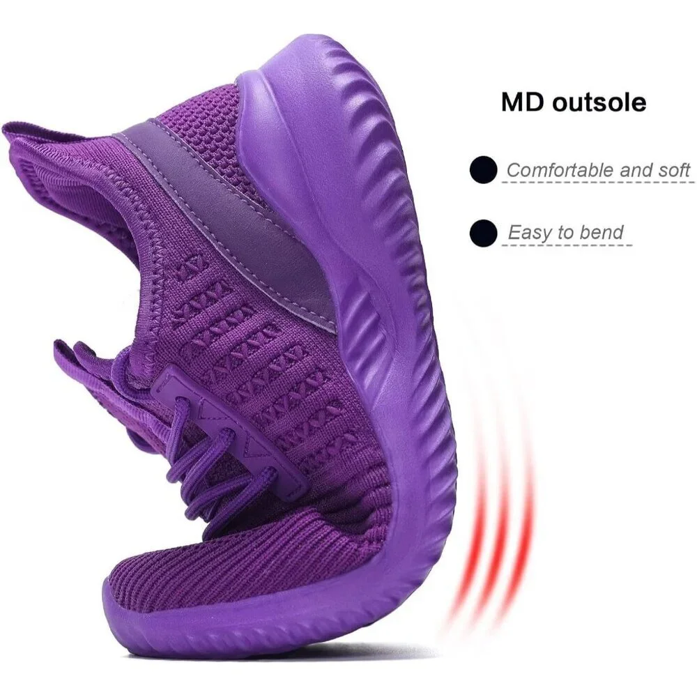 Women's Purple Lightweight Breathable Non Slip Athletic Mesh Fashion Sneakers